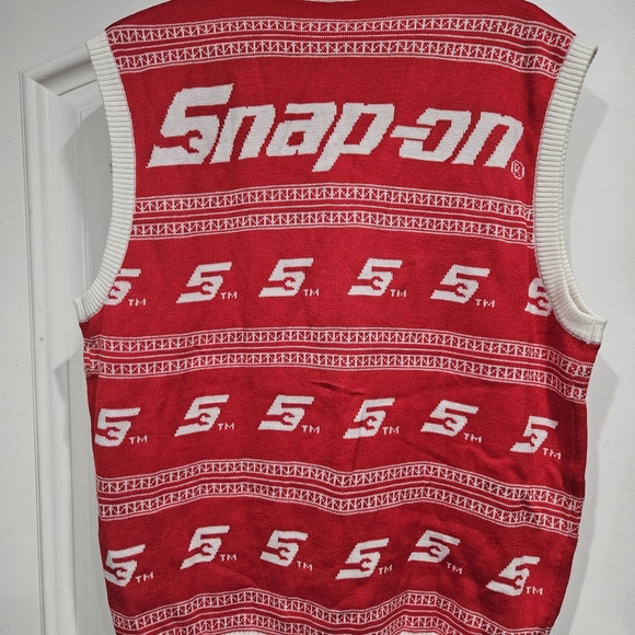Snap On Tools Ugly Christmas Sweater Cardigan Vest. Size XL Collectible Vintage - Picture 2 of 6